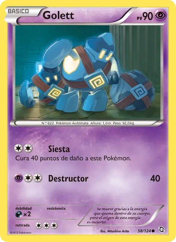 Golett — Dragones Majestuosos 58 Spanish Pokémon card