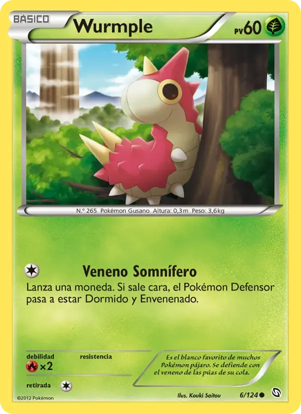 Wurmple — Dragones Majestuosos 6 Spanish Pokémon card