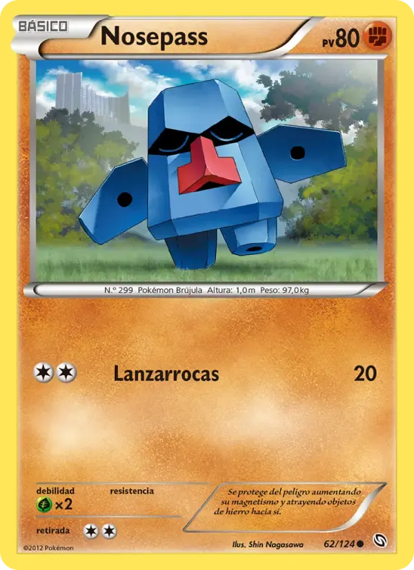 Nosepass — Dragones Majestuosos 62 Spanish Pokémon card