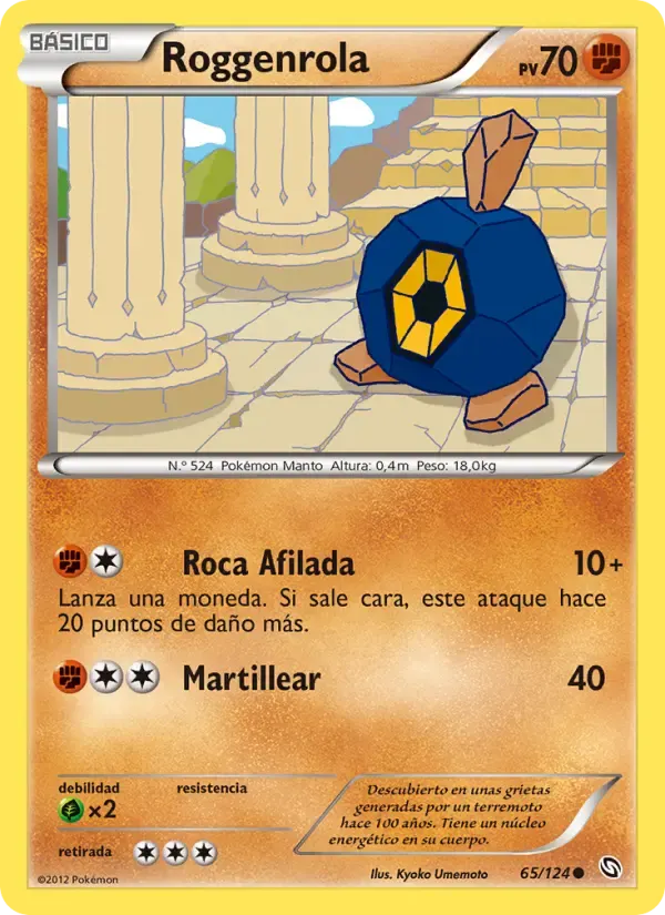 Roggenrola — Dragones Majestuosos 65 Spanish Pokémon card