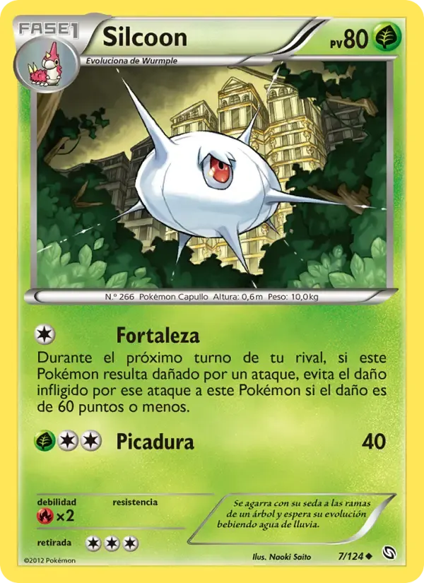 Silcoon — Dragones Majestuosos 7 Spanish Pokémon card