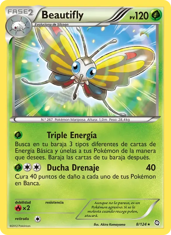 Beautifly — Dragones Majestuosos 8 Spanish Pokémon card