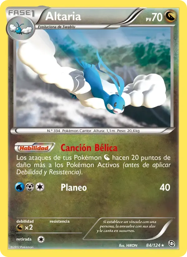 Altaria — Dragones Majestuosos 84 Spanish Pokémon card