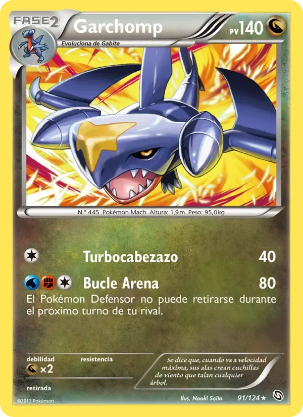 Garchomp — Dragones Majestuosos 91 Spanish Pokémon card