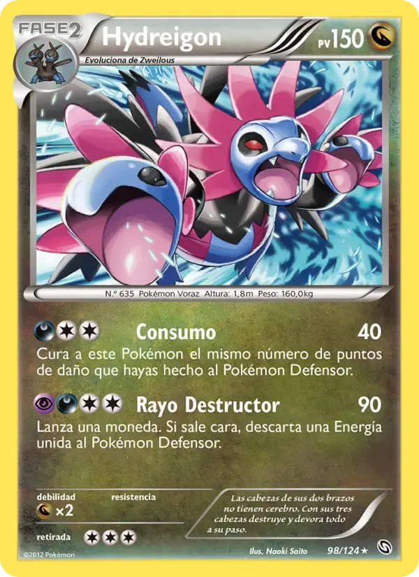 Hydreigon — Dragones Majestuosos 98 Spanish Pokémon card
