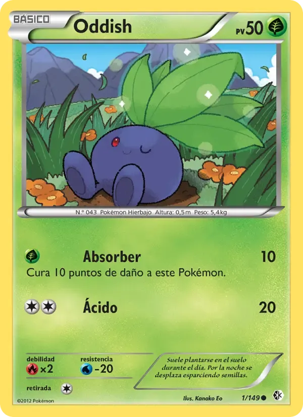 Oddish — Fronteras Cruzadas 1 Spanish Pokémon card