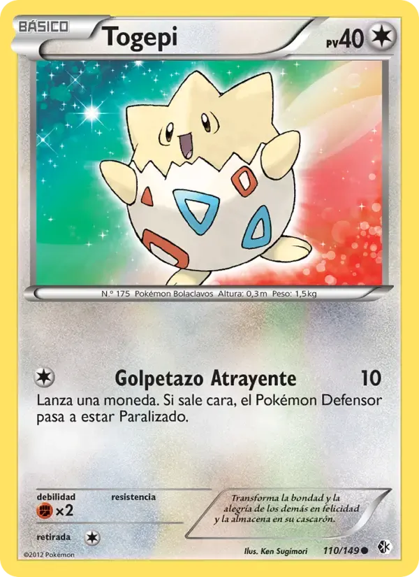 Togepi — Fronteras Cruzadas 110 Spanish Pokémon card