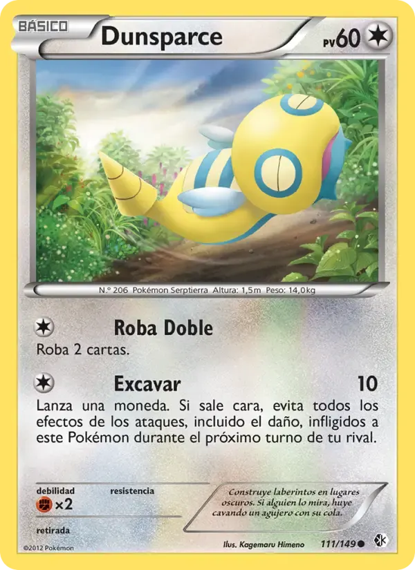Dunsparce — Fronteras Cruzadas 111 Spanish Pokémon card