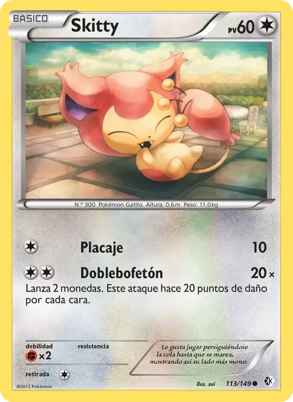 Skitty — Fronteras Cruzadas 113 Spanish Pokémon card