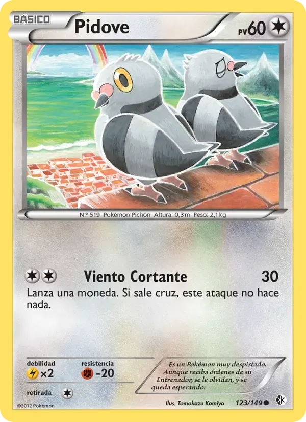 Pidove — Fronteras Cruzadas 123 Spanish Pokémon card