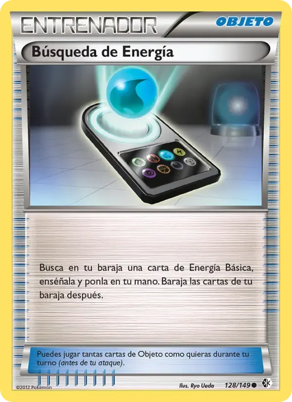 Búsqueda de Energía — Fronteras Cruzadas 128 Spanish Pokémon card