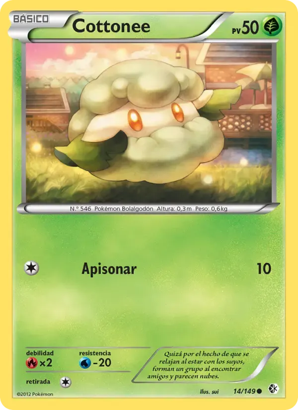 Cottonee — Fronteras Cruzadas 14 Spanish Pokémon card