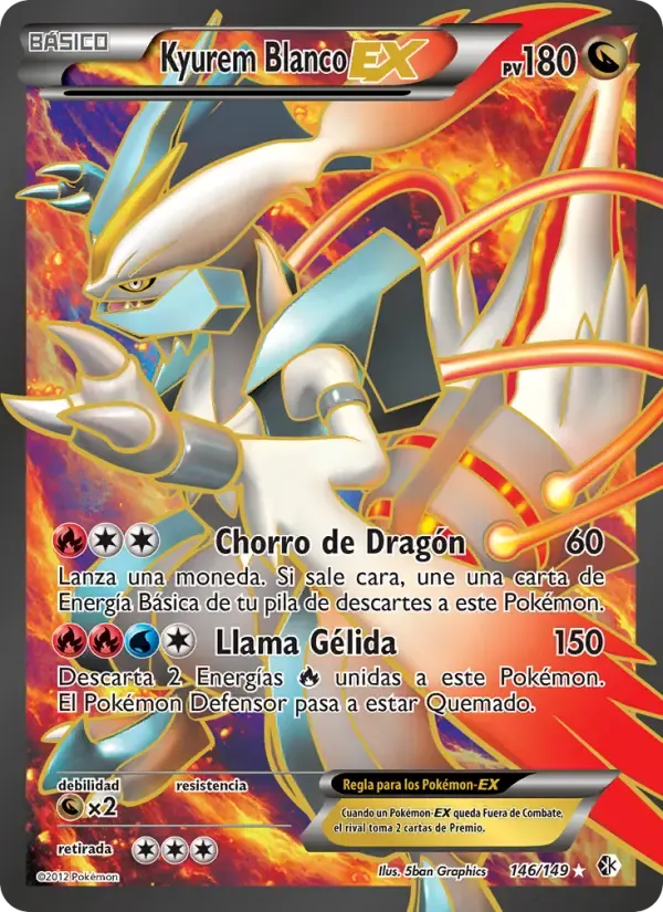 Kyurem Blanco-EX — Fronteras Cruzadas 146 Spanish Pokémon card