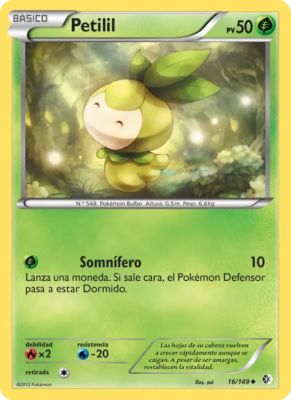 Petilil — Fronteras Cruzadas 16 Spanish Pokémon card