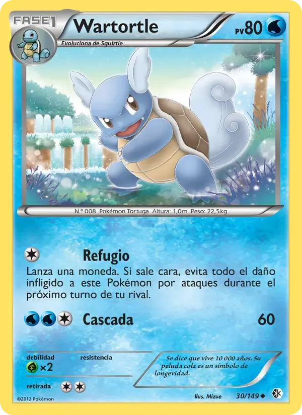 Wartortle — Fronteras Cruzadas 30 Spanish Pokémon card
