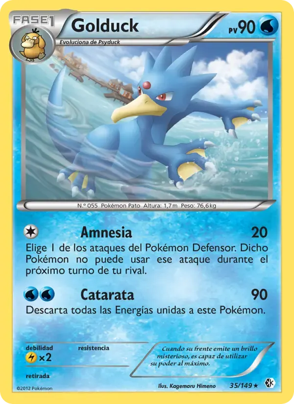 Golduck — Fronteras Cruzadas 35 Spanish Pokémon card