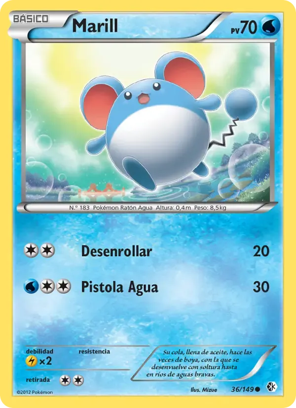 Marill — Fronteras Cruzadas 36 Spanish Pokémon card