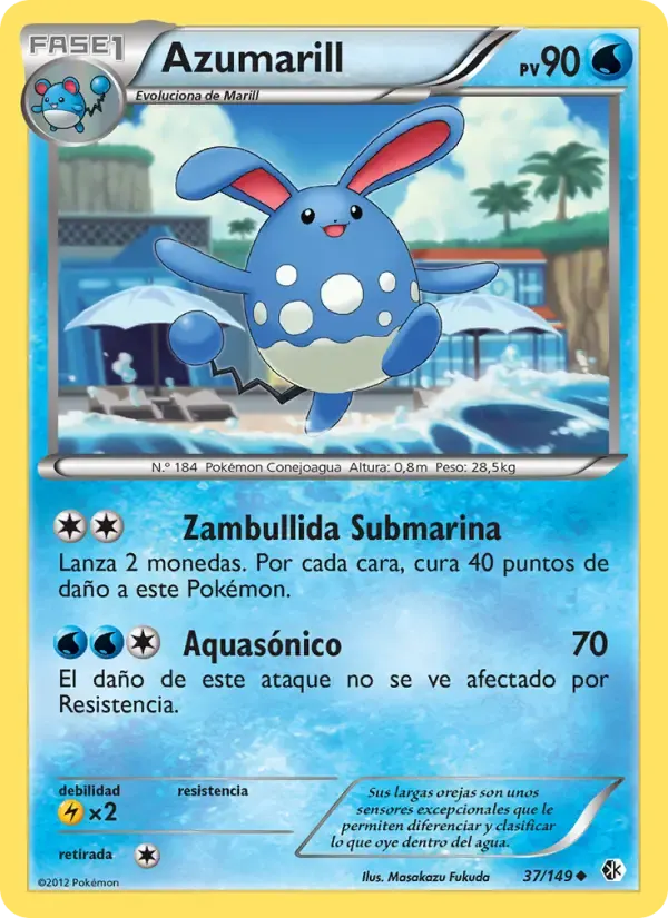 Azumarill — Fronteras Cruzadas 37 Spanish Pokémon card