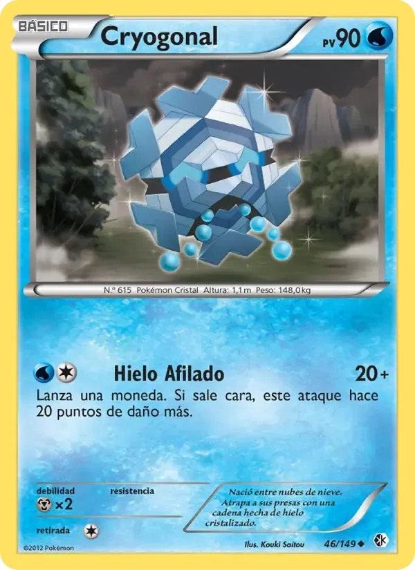 Cryogonal — Fronteras Cruzadas 46 Spanish Pokémon card