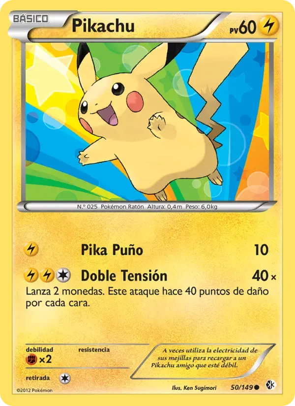 Pikachu — Fronteras Cruzadas 50 Spanish Pokémon card