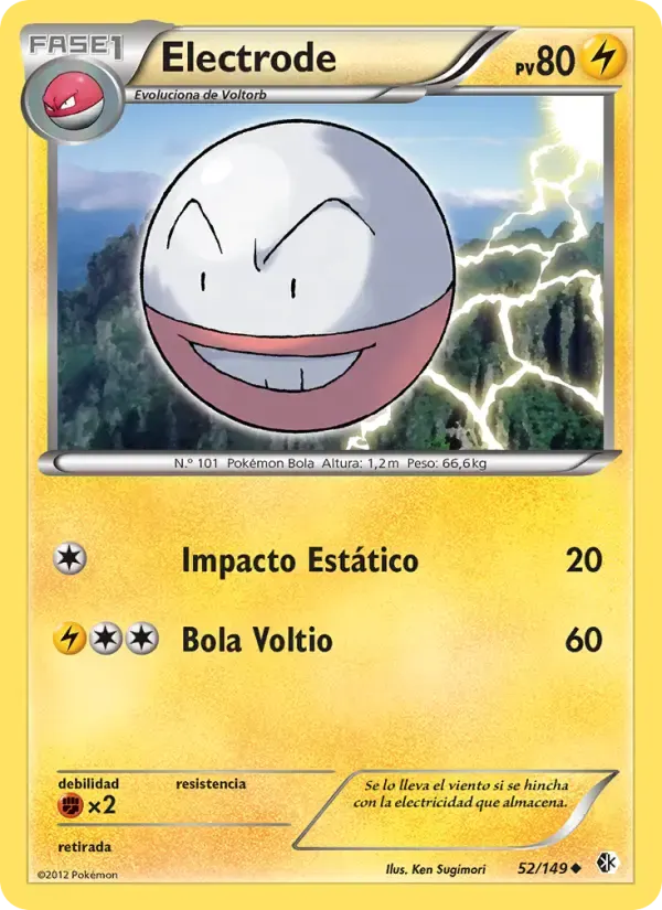 Electrode — Fronteras Cruzadas 52 Spanish Pokémon card