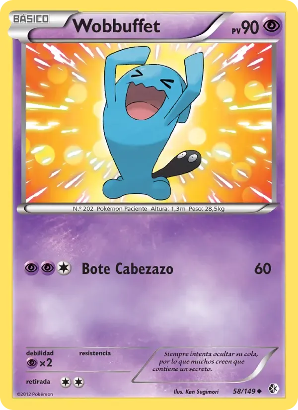 Wobbuffet — Fronteras Cruzadas 58 Spanish Pokémon card