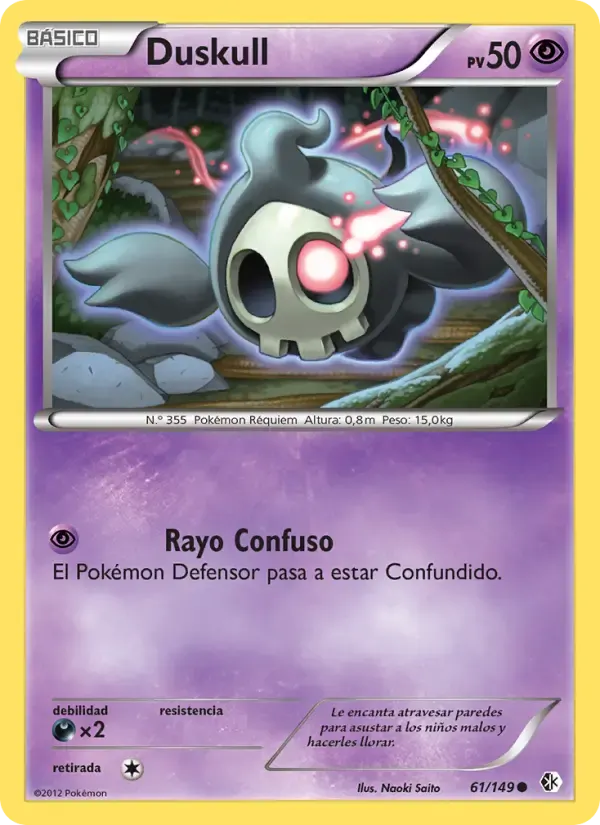 Duskull — Fronteras Cruzadas 61 Spanish Pokémon card