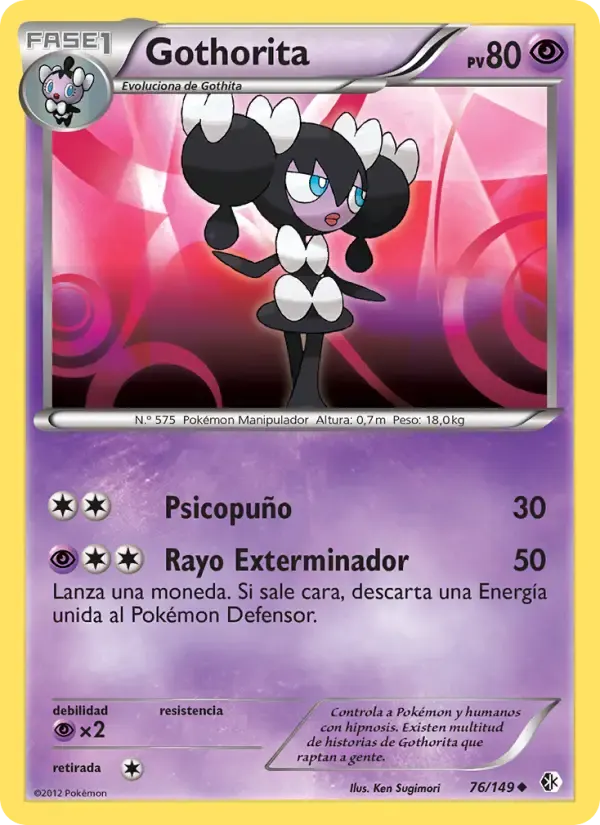 Gothorita — Fronteras Cruzadas 76 Spanish Pokémon card