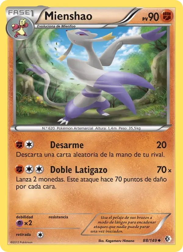 Mienshao — Fronteras Cruzadas 88 Spanish Pokémon card