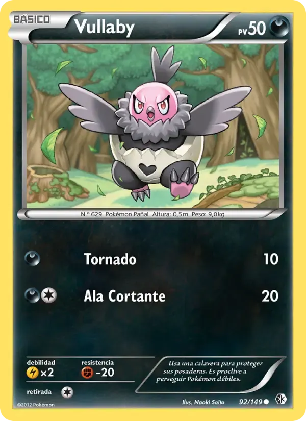 Vullaby — Fronteras Cruzadas 92 Spanish Pokémon card