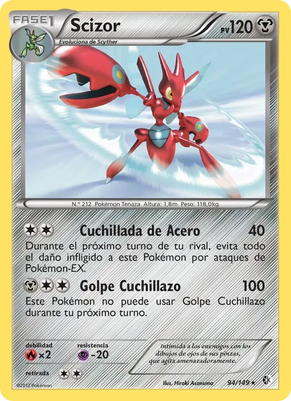 Scizor — Fronteras Cruzadas 94 Spanish Pokémon card