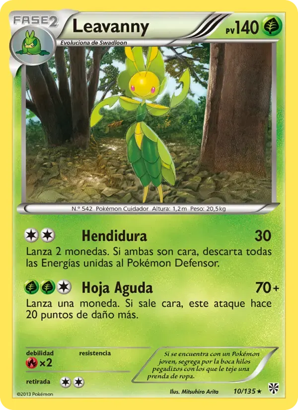 Leavanny — Tormenta Plasma 10 Spanish Pokémon card
