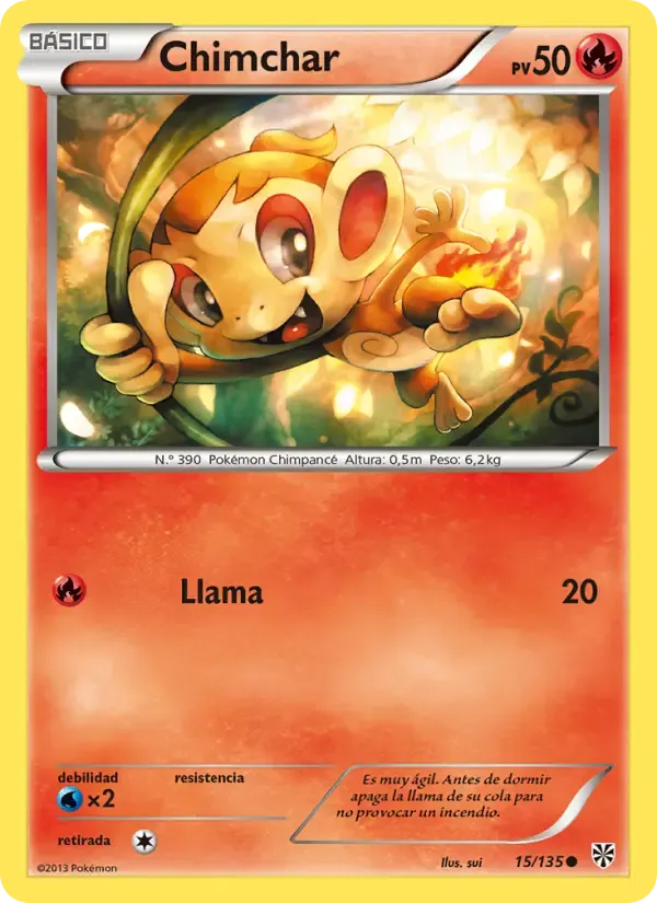 Chimchar — Tormenta Plasma 15 Spanish Pokémon card