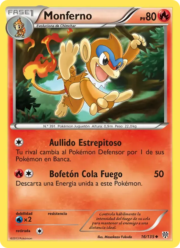 Monferno — Tormenta Plasma 16 Spanish Pokémon card