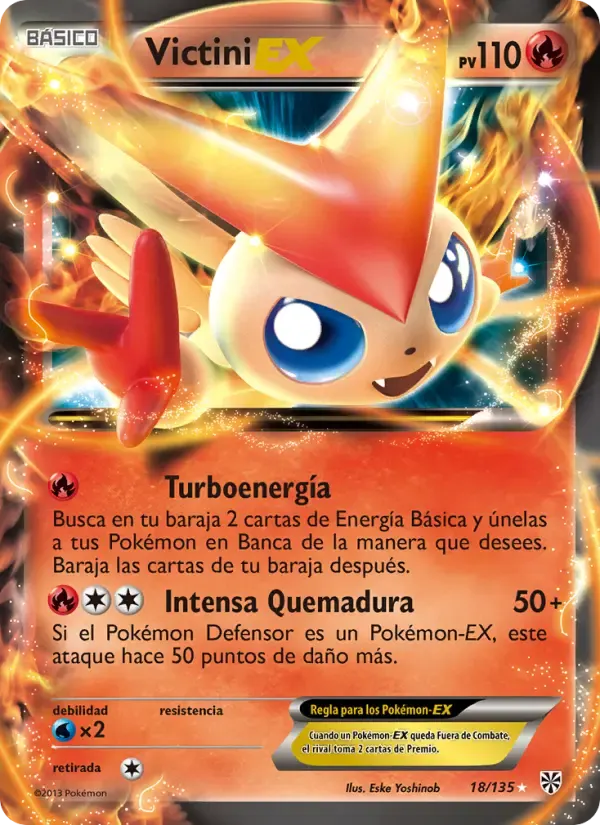 Victini-EX — Tormenta Plasma 18 Spanish Pokémon card
