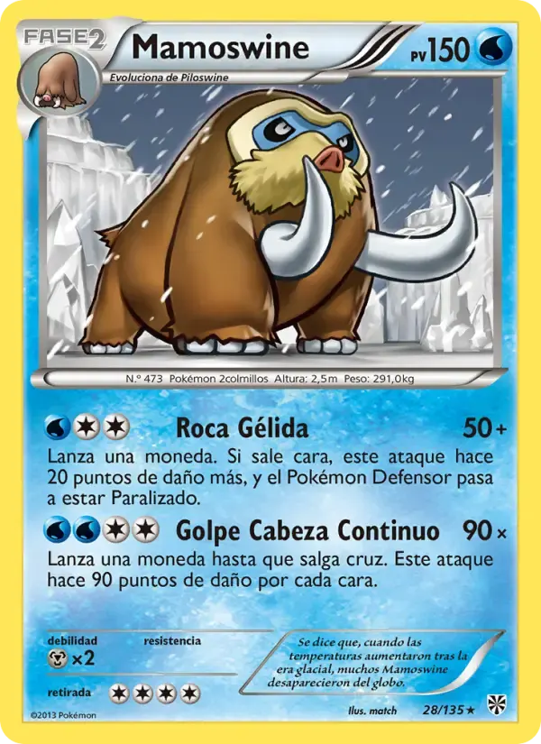 Mamoswine — Tormenta Plasma 28 Spanish Pokémon card