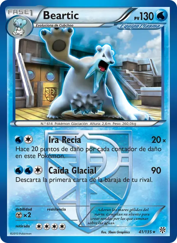 Beartic — Tormenta Plasma 41 Spanish Pokémon card