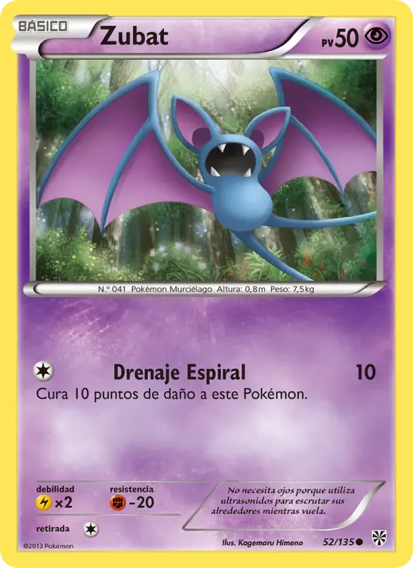 Zubat — Tormenta Plasma 52 Spanish Pokémon card