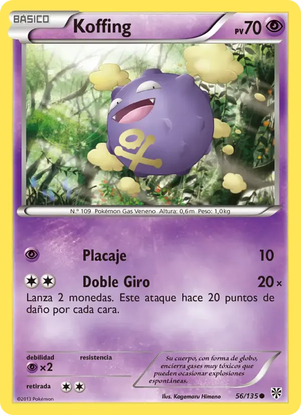 Koffing — Tormenta Plasma 56 Spanish Pokémon card