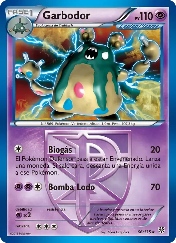 Garbodor — Tormenta Plasma 66 Spanish Pokémon card