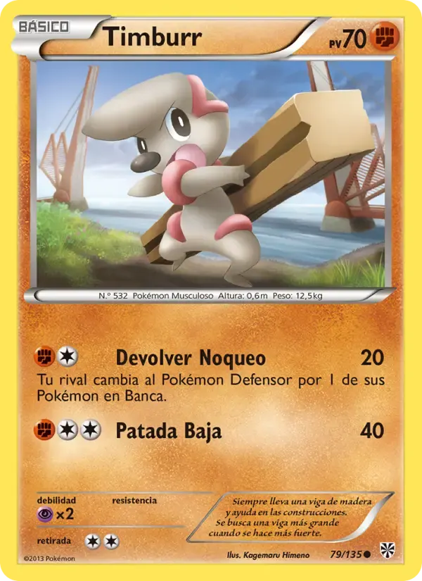 Timburr — Tormenta Plasma 79 Spanish Pokémon card