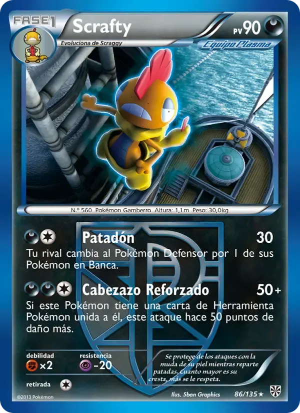 Scrafty — Tormenta Plasma 86 Spanish Pokémon card