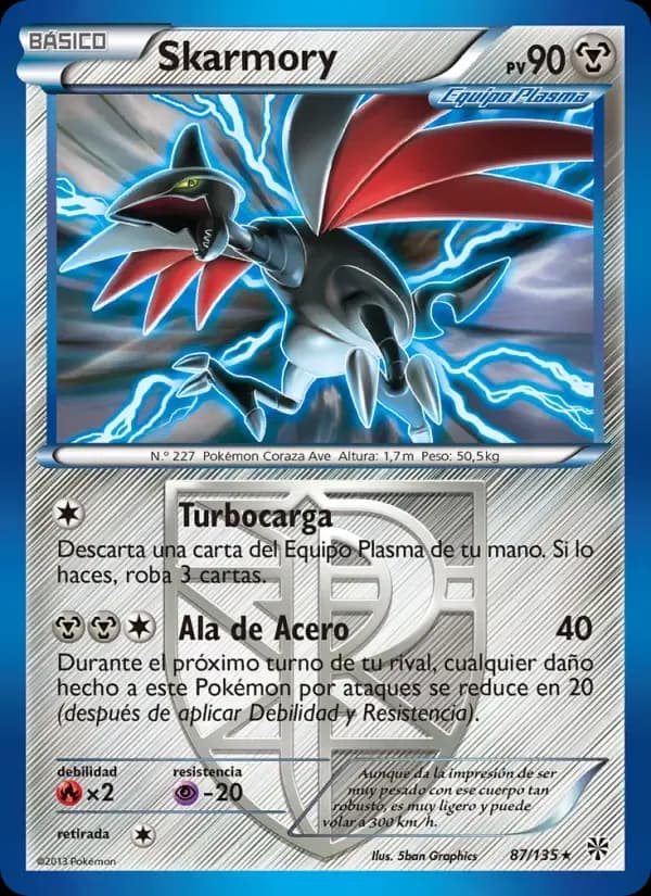 Skarmory — Tormenta Plasma 87 Spanish Pokémon card