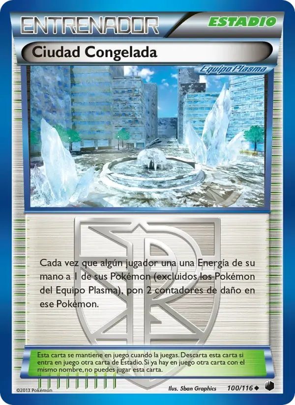 Ciudad Congelada — Glaciación Plasma 100 Spanish Pokémon card