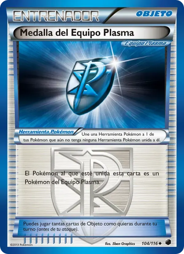Medalla del Equipo Plasma — Glaciación Plasma 104 Spanish Pokémon card