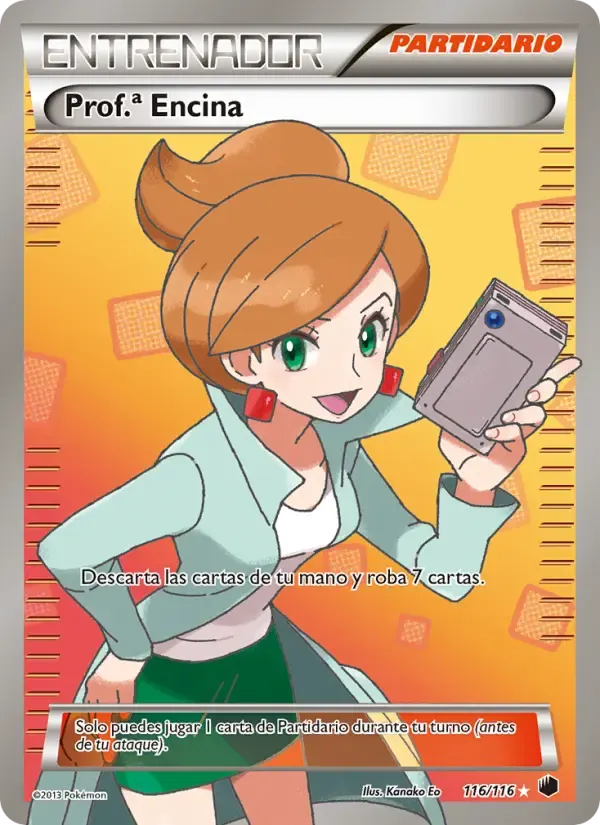 Prof.ª Encina — Glaciación Plasma 116 Spanish Pokémon card