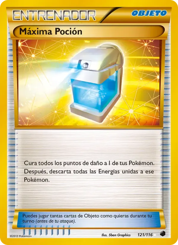 Máxima Poción — Glaciación Plasma 121 Spanish Pokémon card