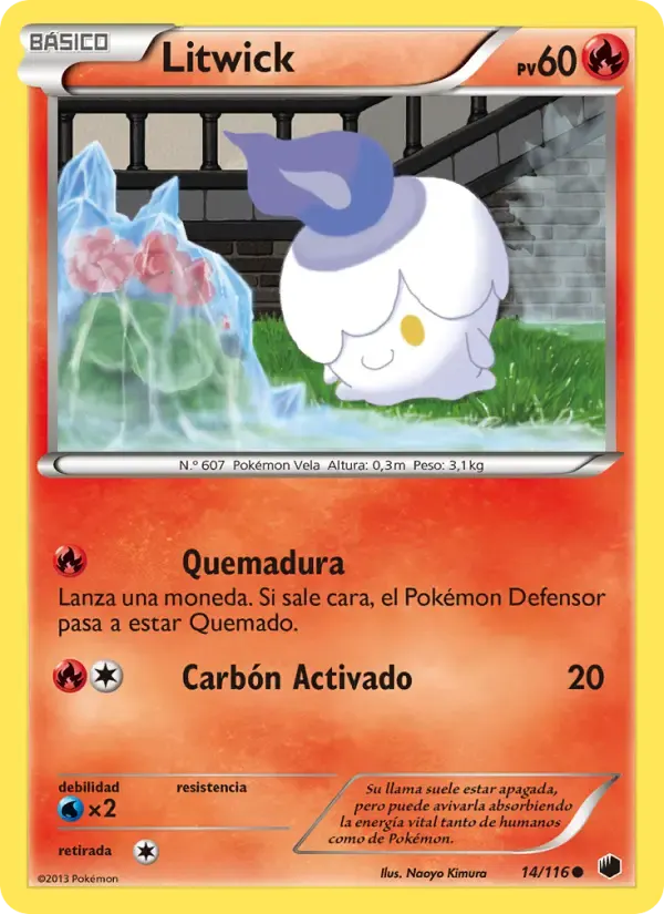 Litwick — Glaciación Plasma 14 Spanish Pokémon card