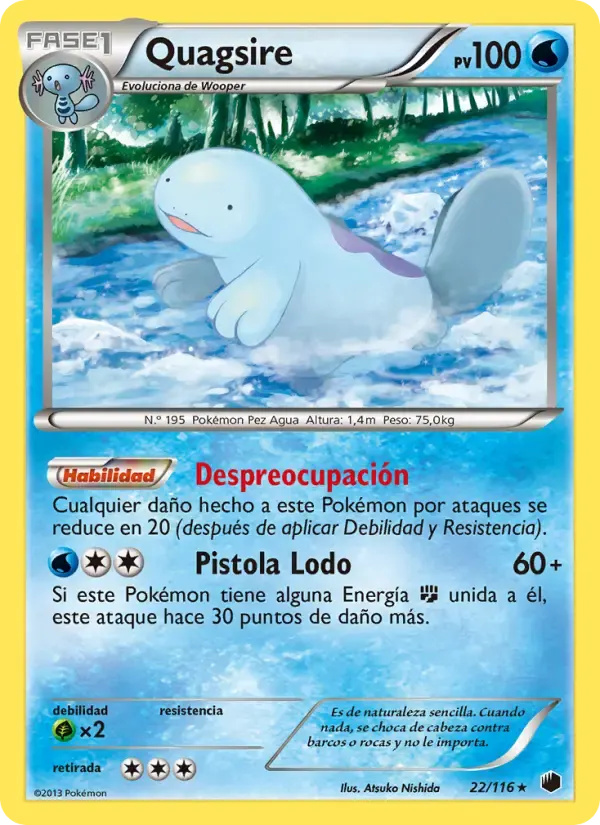 Quagsire — Glaciación Plasma 22 Spanish Pokémon card
