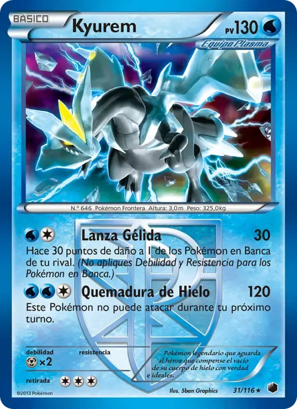 Kyurem — Glaciación Plasma 31 Spanish Pokémon card